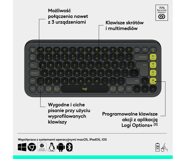 LOGITECH POP ICON Keys grafit 920-013071 - 1276194 - zdjęcie 10